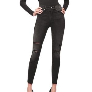 Good American good waist ripped-knee jeans